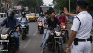 হেলমেট ছাড়া বাইক চালানো আর চলবেনা – সতর্ক বার্তা ট্রাফিক পুলিশের